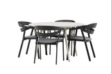 Garten Essgruppe Mivano – 5-teiliges Set mit rundem Tisch