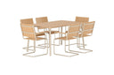 Garten Essgruppe Moraya – 7-teiliges Set aus Stahl/Polywood in 2 Farben
