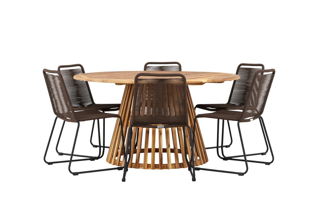 Garten Essgruppe Noris – 7-teiliges Gartenmöbel-Set mit Tisch aus Akazie
