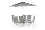 Garten Essgruppe Toulouse – 8-teiliges Gartenmöbel-Set aus Aluminium und Textilene