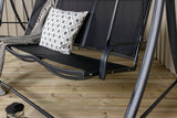 Garten Hollywoodschaukel Madeira - mit Polyesterbezug und Stahlgestell in Schwarz