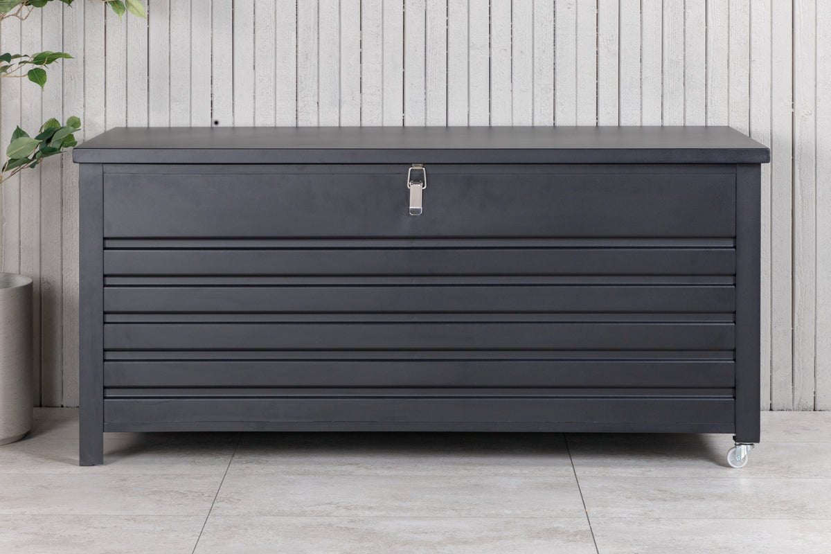 Garten Kissenbox Ludmilla - schwarze Aluminiumkonstruktion inkl. Innentasche