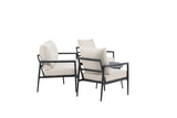 Garten Loungeset Bellano – 4-teiliges Outdoor-Set in Schwarz-Beige mit Aluminiumrahmen