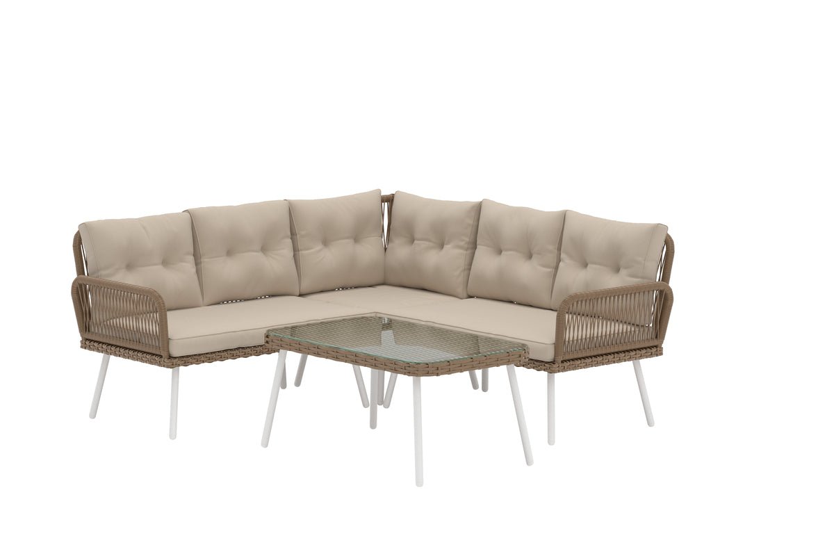 Garten Loungeset Deco – in Beige für Garten, Terrasse & Balkon