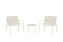 Garten Loungeset Iverna – 3-teiliges Set mit rundem Tisch und Stühlen aus Stahl