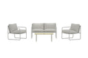 Garten Loungeset Marento – 4-teiliges Set mit grauem Stahlgestell