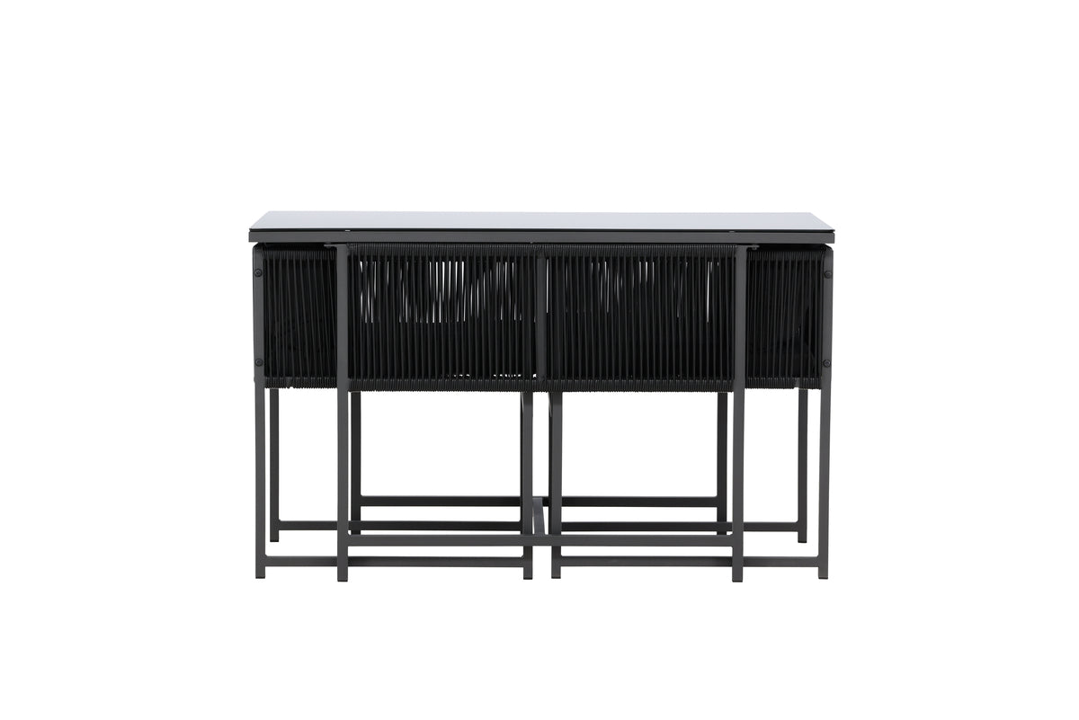 Garten Loungeset Velenzo – 3-teiliges Set mit 2 Stühlen in Schwarz
