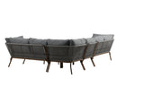 Garten Loungeset Xenia - aus braunem Stahl mit grauen Kissen