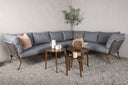 Garten Loungeset Xenia - aus braunem Stahl mit grauen Kissen
