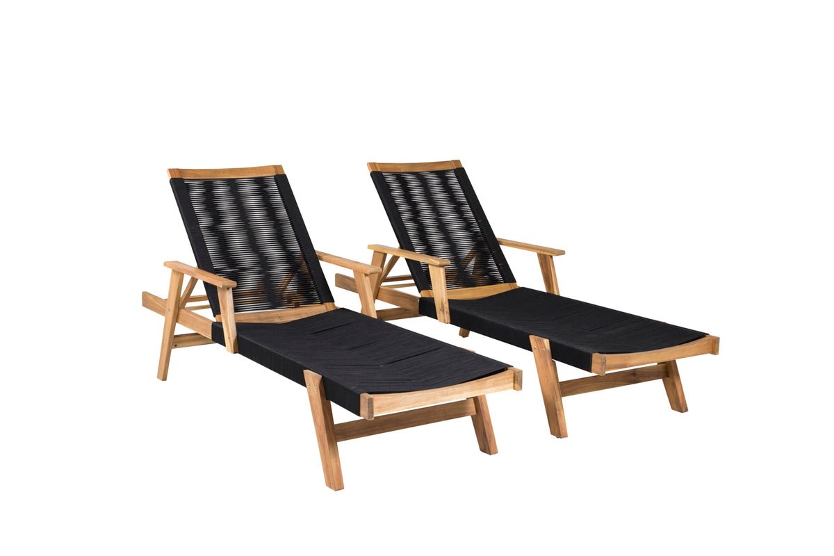 Garten Sonnenliege Ferano - verstellbar aus Akazienholz & Polyesterseil