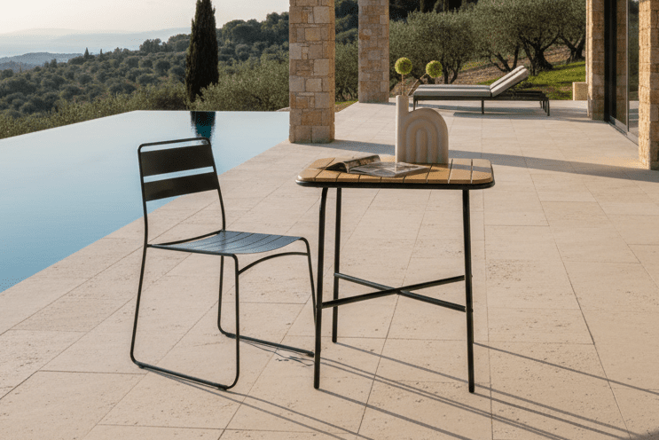 Gartentisch Lyon - Beistelltisch mit Akazienholz-Platte