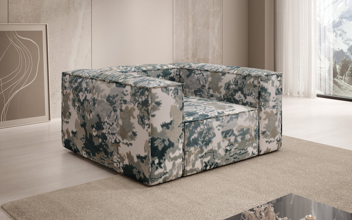 Designer Sofa-Sessel Lesley - Jacquard mit Aquarell-Muster