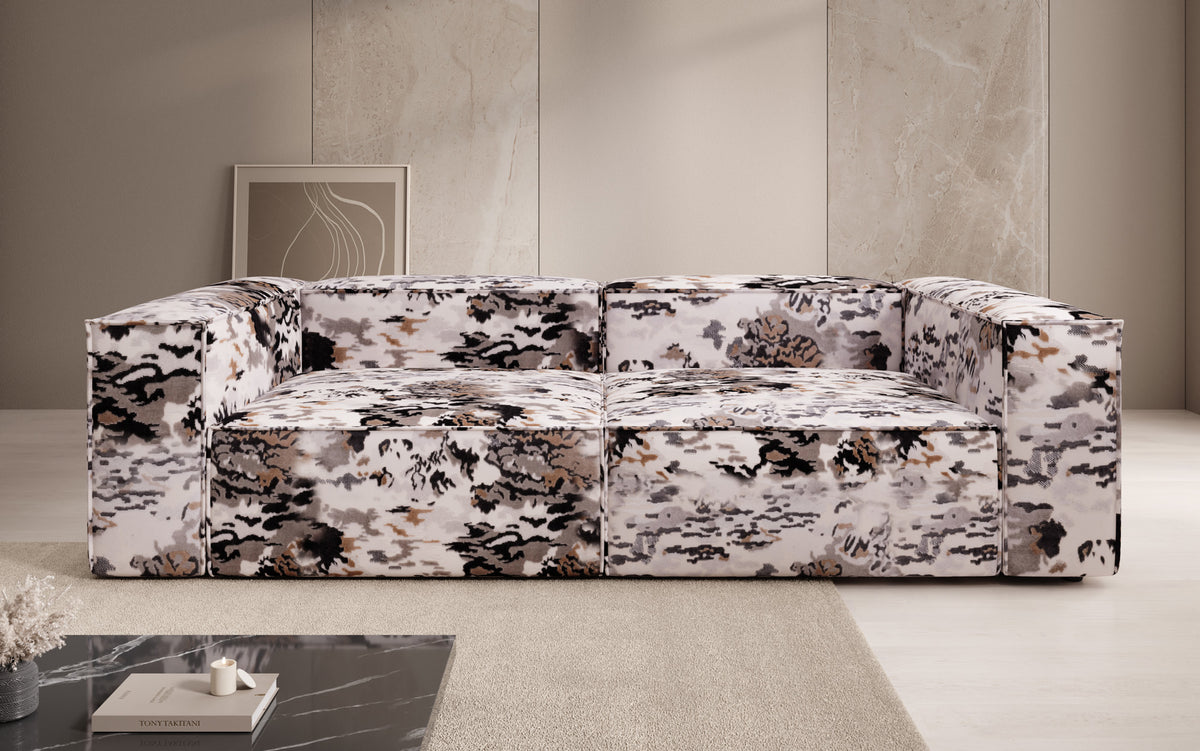 Designer Sofa Lesley 3 Sitzer - Jacquard mit Aquarell-Muster