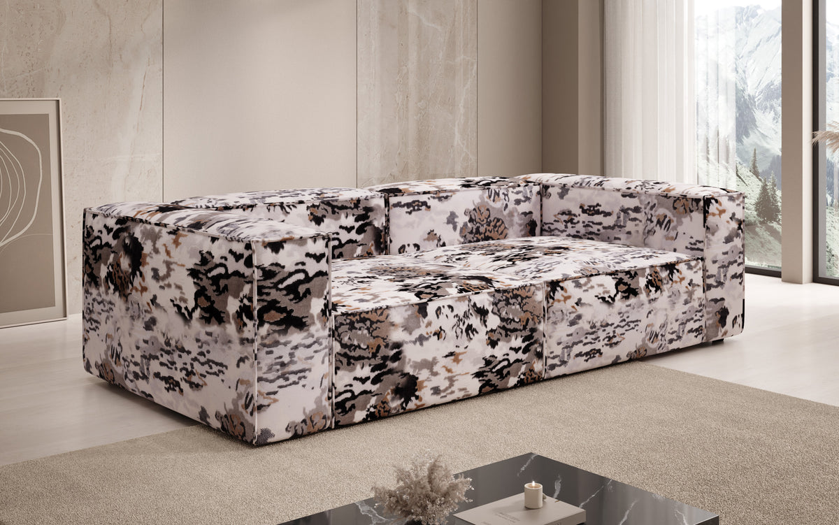Designer Sofa Lesley 3 Sitzer - Jacquard mit Aquarell-Muster