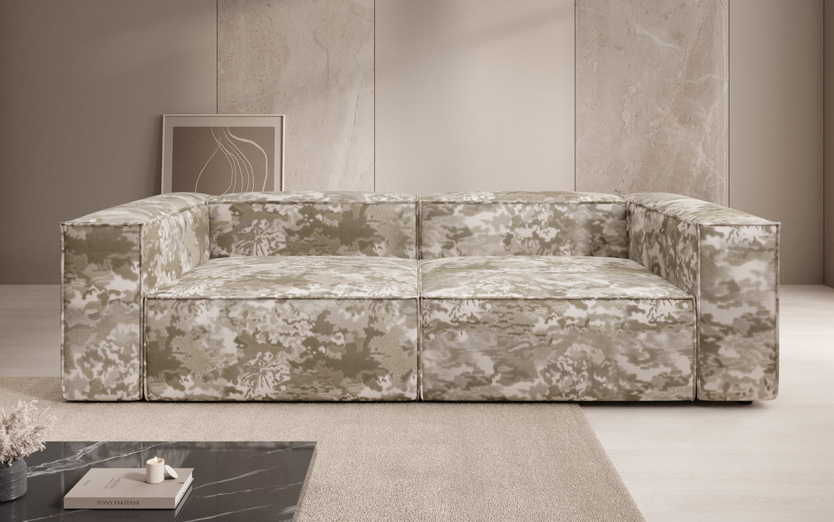 Designer Sofa Lesley 3 Sitzer - Jacquard mit Aquarell-Muster