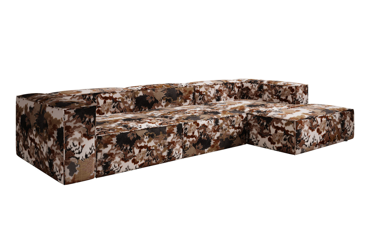 Designer Ecksofa Lesley - Jacquard mit Aquarell-Muster