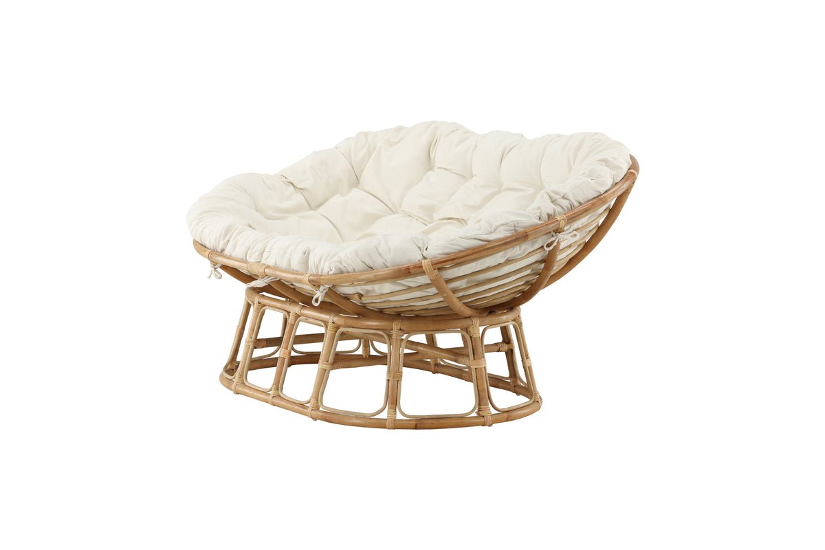 Loungesessel Caroline – aus Rattan inklusive weißem Kissen