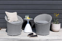 Loungeset Tanja - Grau/Weißes Set mit 2 Stühlen
