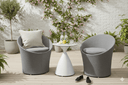 Loungeset Tanja - Grau/Weißes Set mit 2 Stühlen