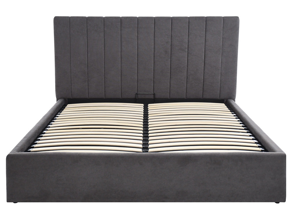 Designer Polsterbett Livia in Samt mit Stauraum