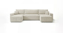 Designer Sofa Lunaro U Mini mit Schlaffunktion und Stauraum in Cord