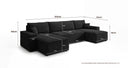 Designer Sofa Lunaro U Mini mit Schlaffunktion und Stauraum in Cord