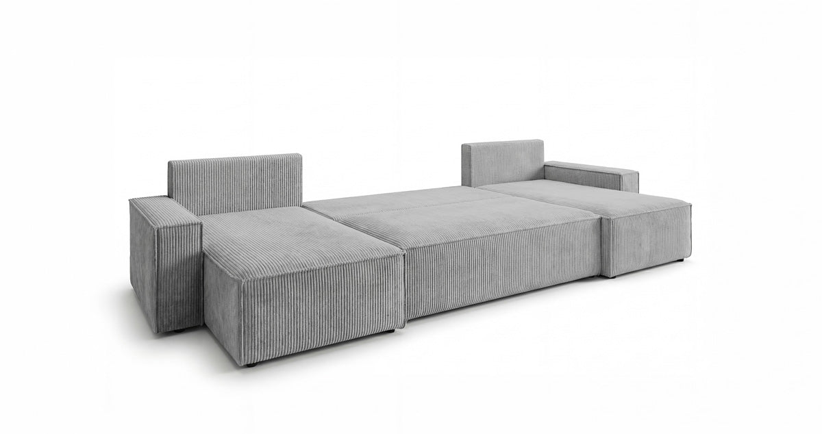 Designer Sofa Lunaro U Mini mit Schlaffunktion und Stauraum in Cord