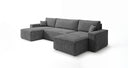 Designer Sofa Lunaro U Mini mit Schlaffunktion und Stauraum in Cord
