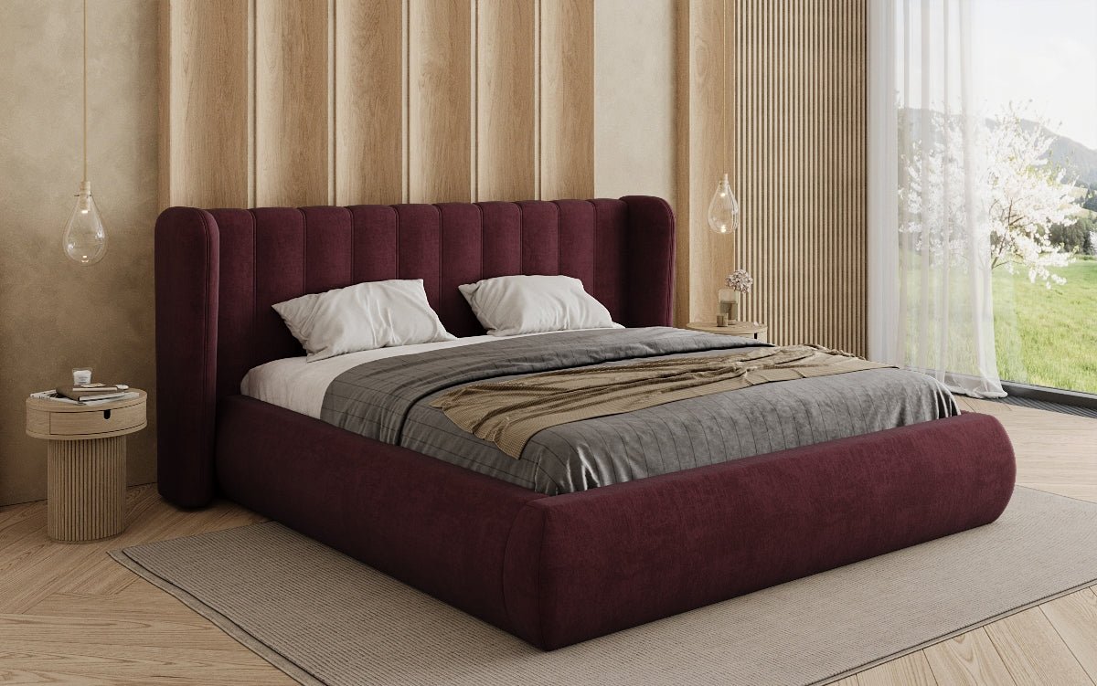 Designer Polsterbett Valentina Samt mit Stauraum