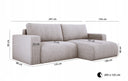 Designer Ecksofa Carl Cord mit Schlaf- und Klappfunktion