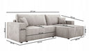 Designer Ecksofa Velanova mit Schlaffunktion und Stauraum aus Cord