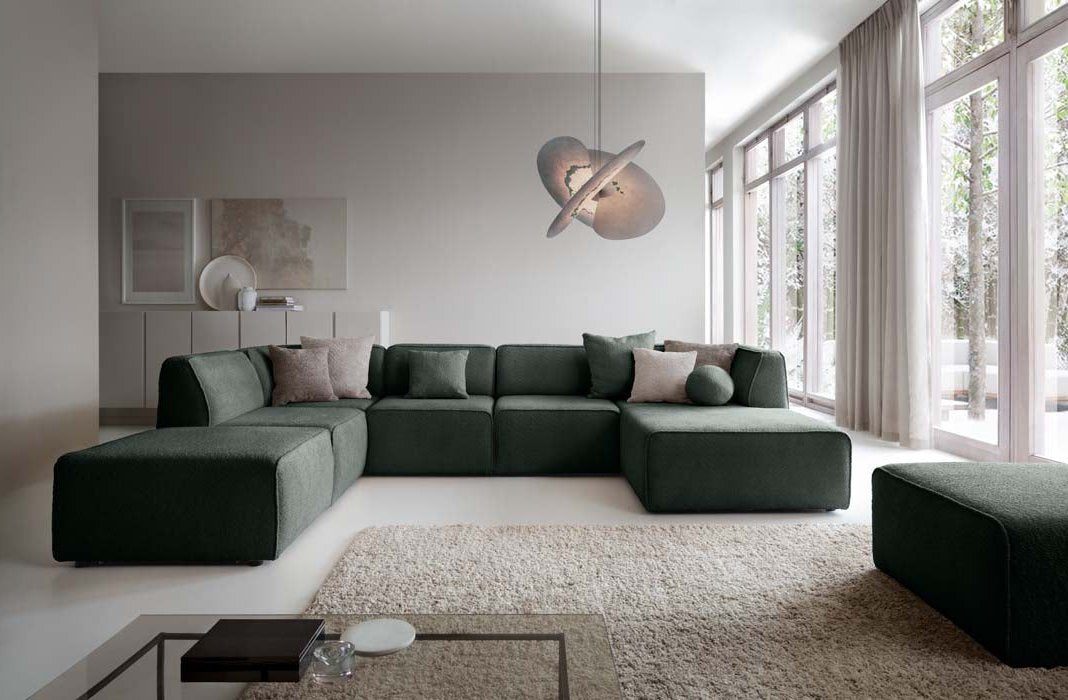 Designer Sofa Modena U in Bouclé