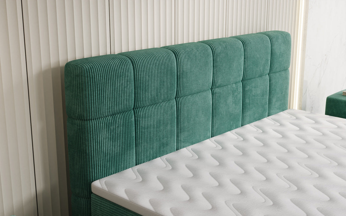 Boxspringbett Vera in Cord mit hohen Füßen