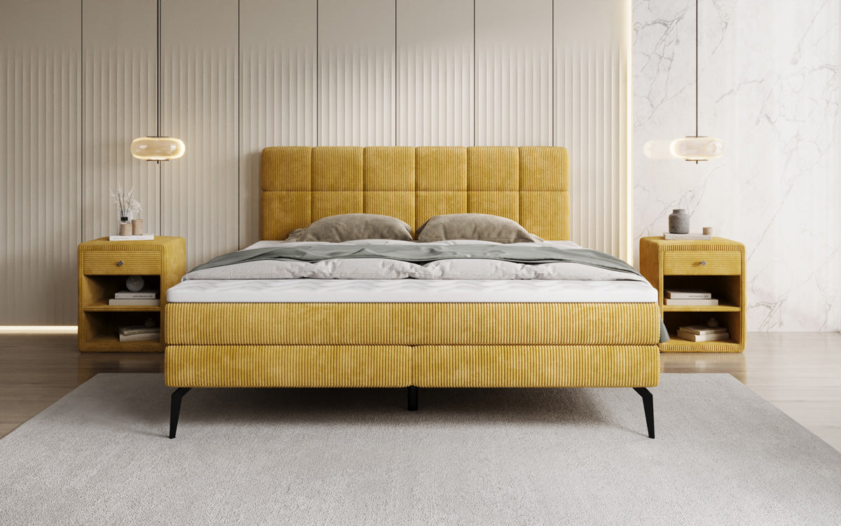 Boxspringbett Vera in Cord mit hohen Füßen
