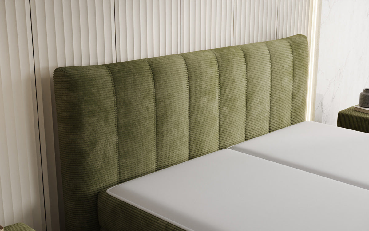 Boxspringbett Ines in Cord mit Stauraum