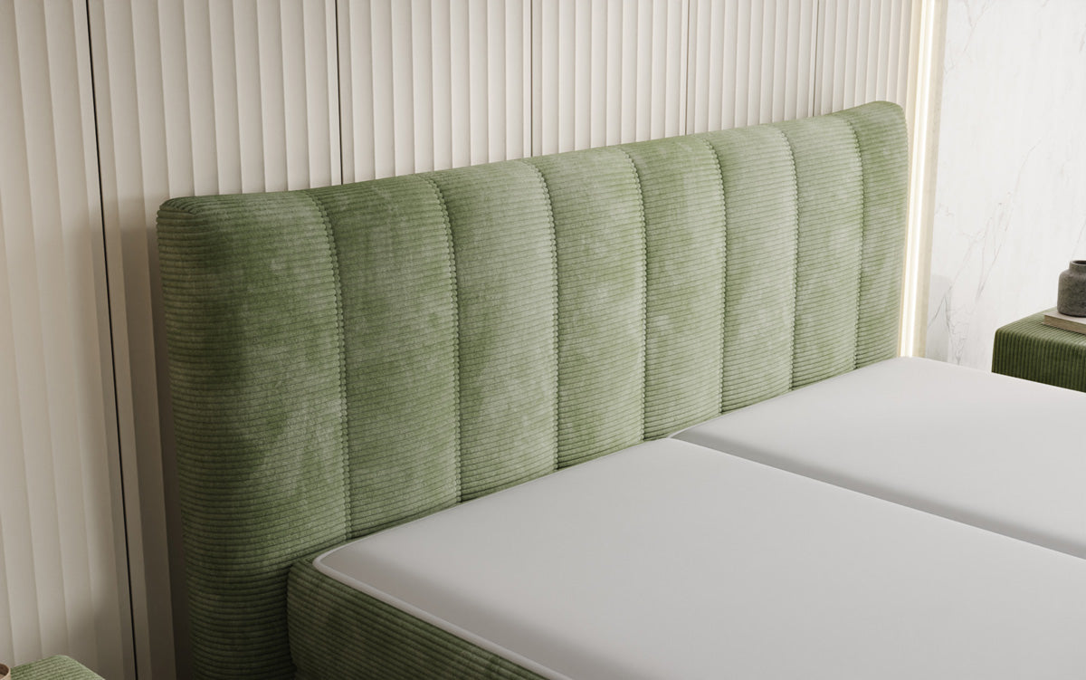 Boxspringbett Ines in Cord mit Stauraum