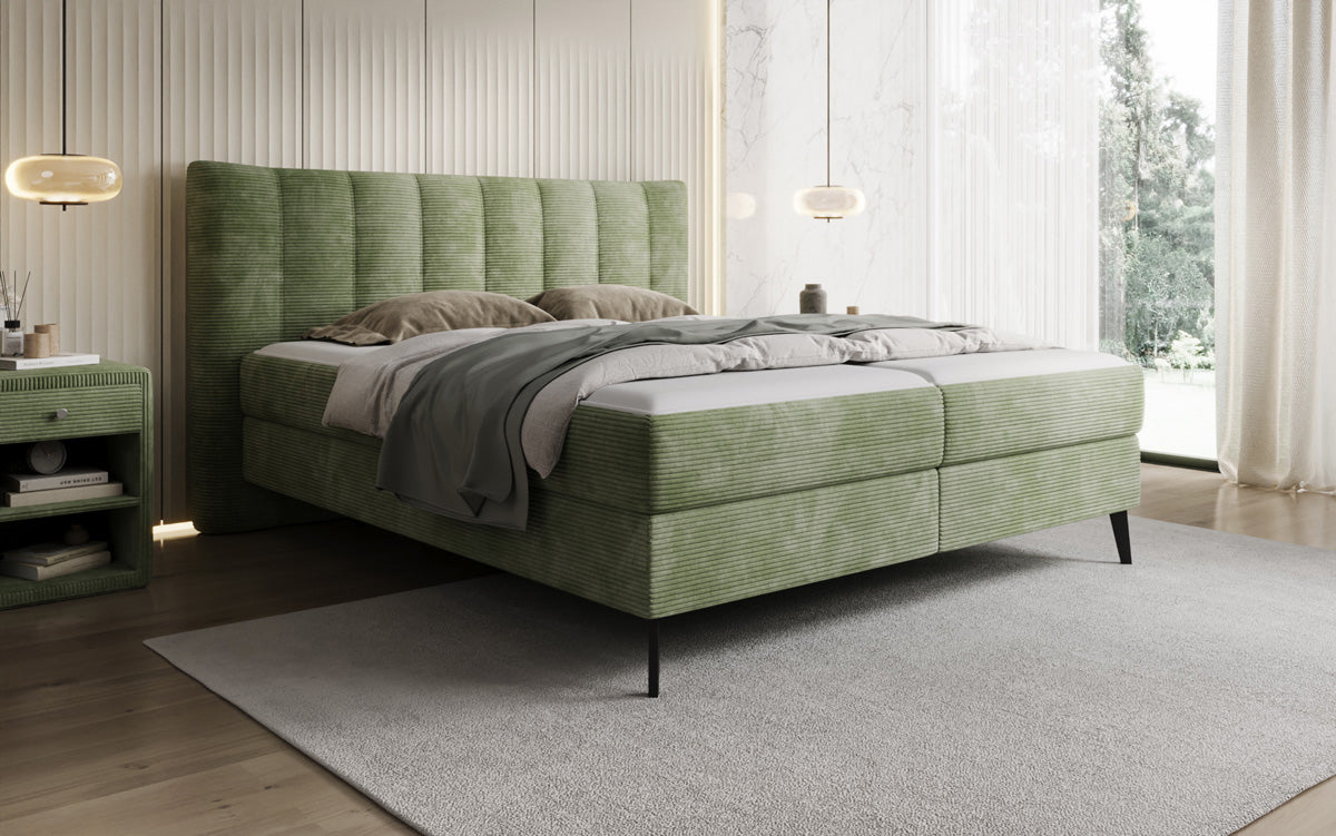 Boxspringbett Ines in Cord mit Stauraum