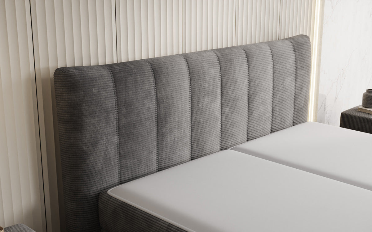 Boxspringbett Ines in Cord mit Stauraum
