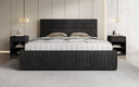 Designer Polsterbett Merry in Cord mit Stauraum