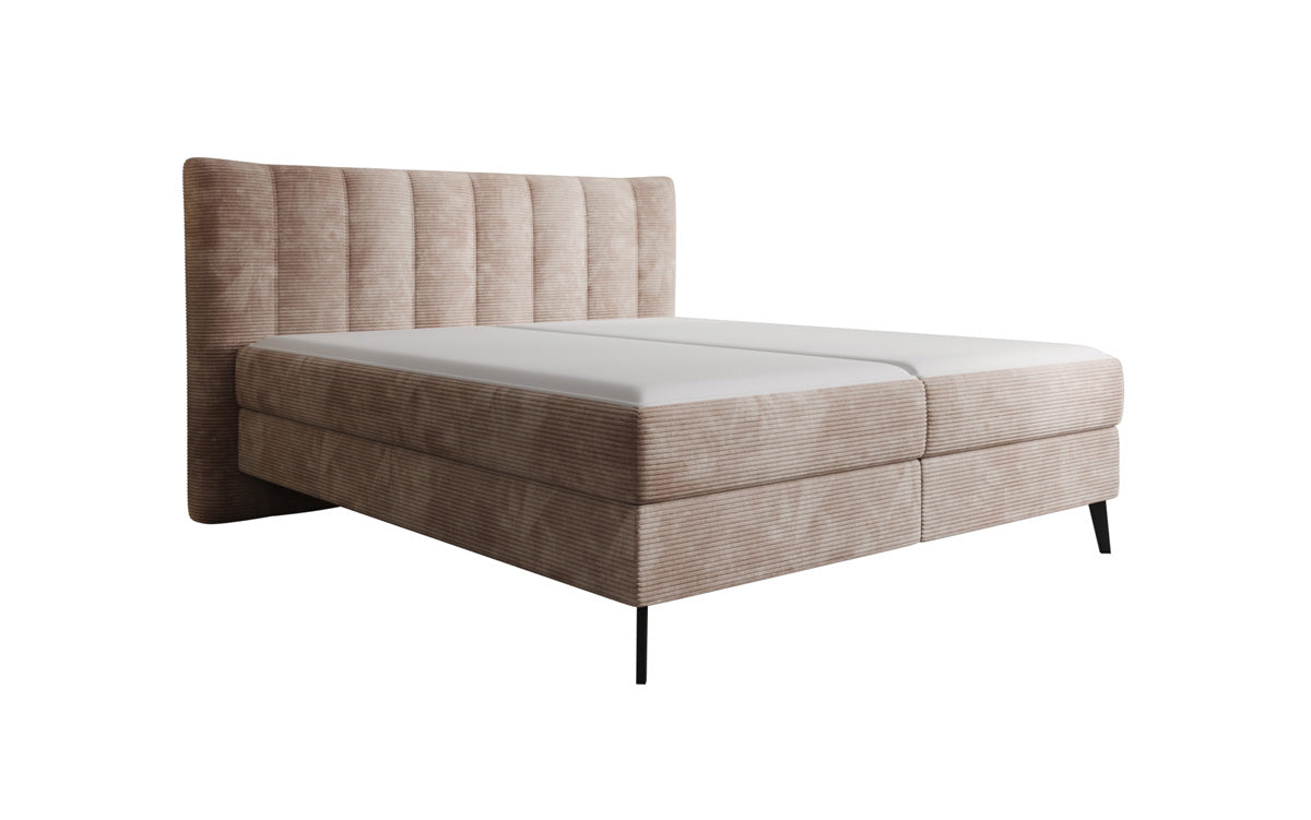 Boxspringbett Ines in Cord mit Stauraum