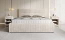 Designer Polsterbett Merry in Cord mit Stauraum