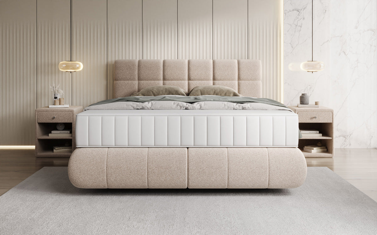 Boxspringbett Nala in Strukturstoff mit Schwebeoptik