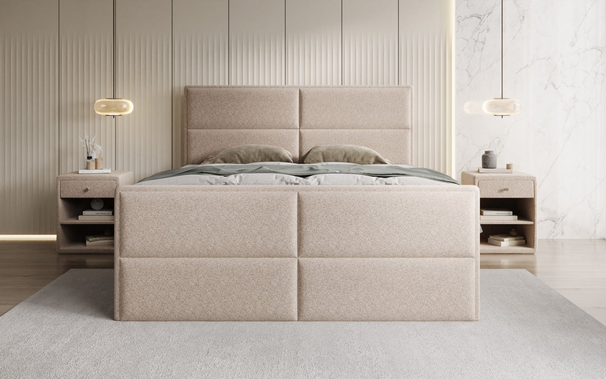 Boxspringbett Viola in Strukturstoff mit Stauraum