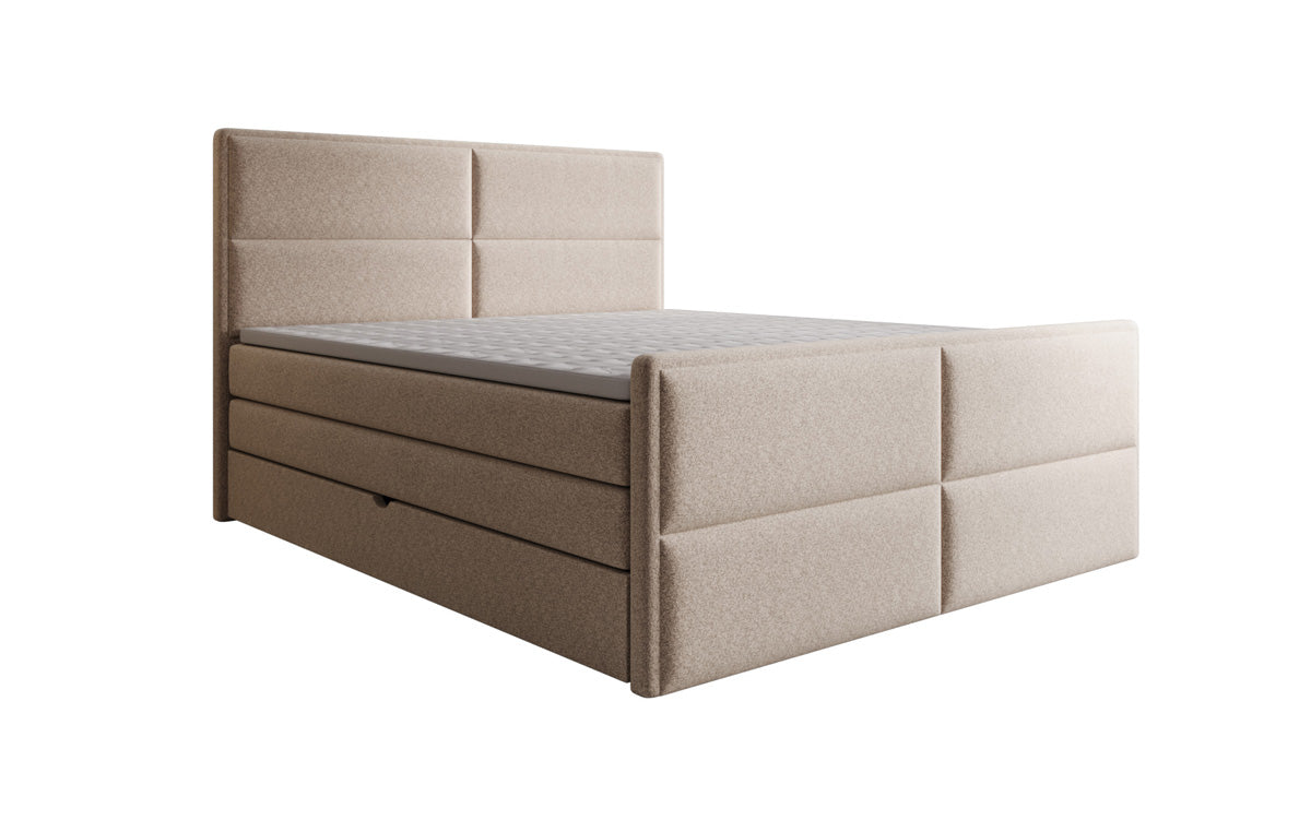 Boxspringbett Viola in Strukturstoff mit Stauraum