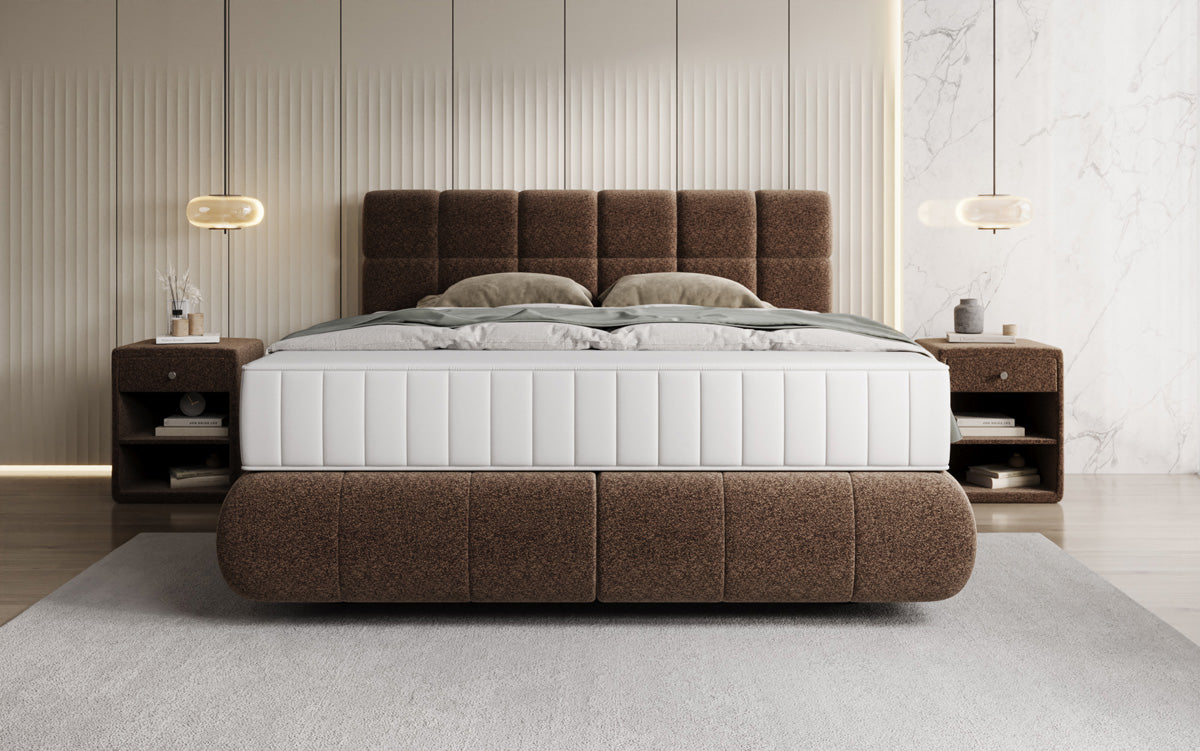 Boxspringbett Nala in Strukturstoff mit Schwebeoptik