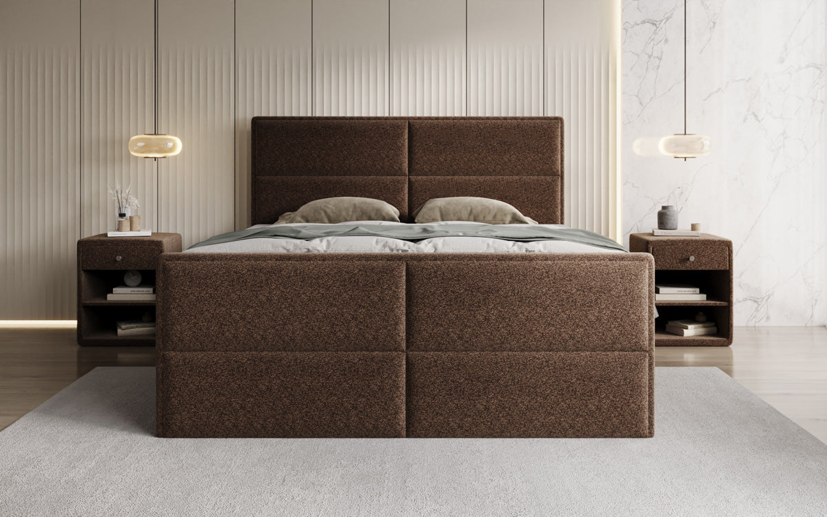 Boxspringbett Viola in Strukturstoff mit Stauraum