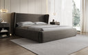 Designer Polsterbett Rosalie in Strukturstoff mit Stauraum