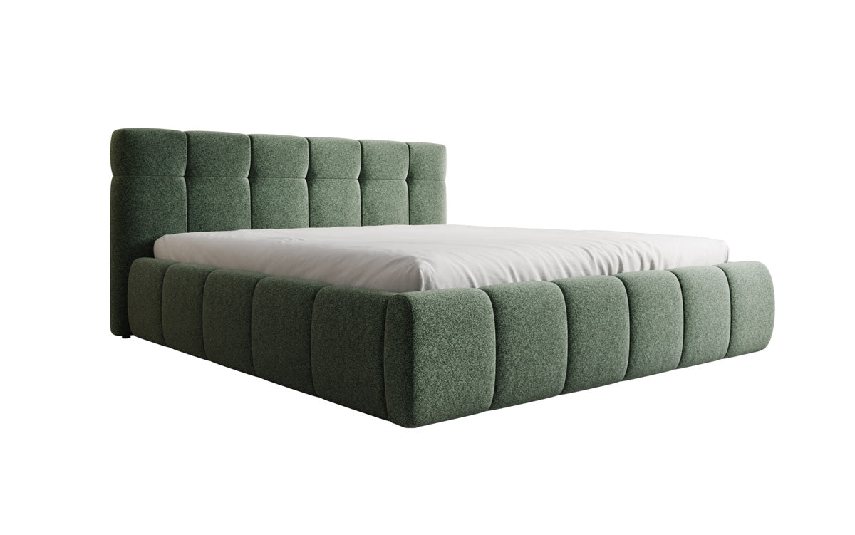 Designer Polsterbett Helena in Strukturstoff mit Stauraum