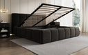Designer Polsterbett Helena in Strukturstoff mit Stauraum