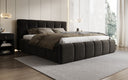 Designer Polsterbett Helena in Strukturstoff mit Stauraum